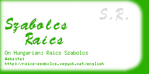 szabolcs raics business card